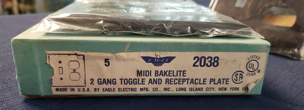 NOS Eagle Bakelite Smooth Brown Outlet Receptacle Plate Covers 40 Total GS00628