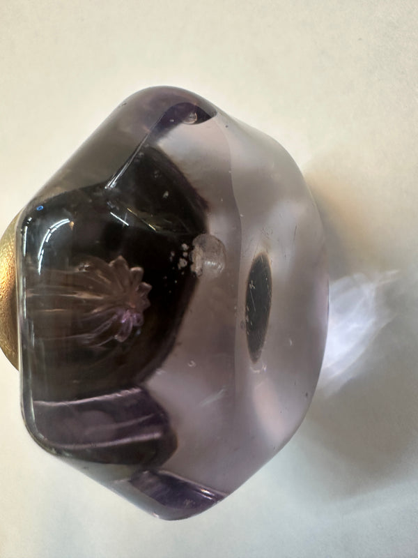 8- Point Crystal Amethyst Glass Door Knob Set GA20321
