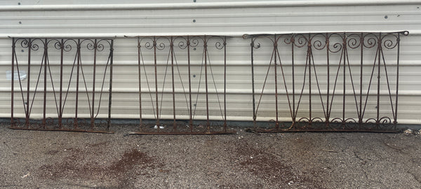 9.5 Feet of Wrought Iron Fence Panels GA21278