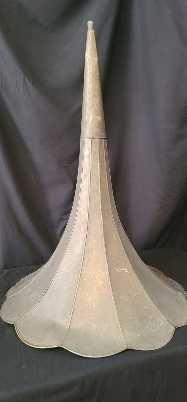 Large Phonograph Gramophone Brass Floral Horn 32" T x 23 1/2" W GS01018