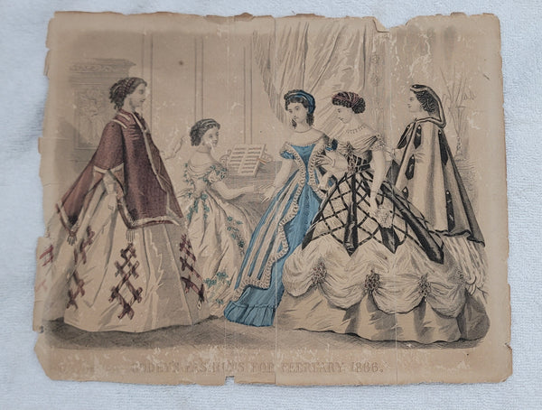 Eleven European Multicolored Fashion Plate Illustrations from 1800's GS01083