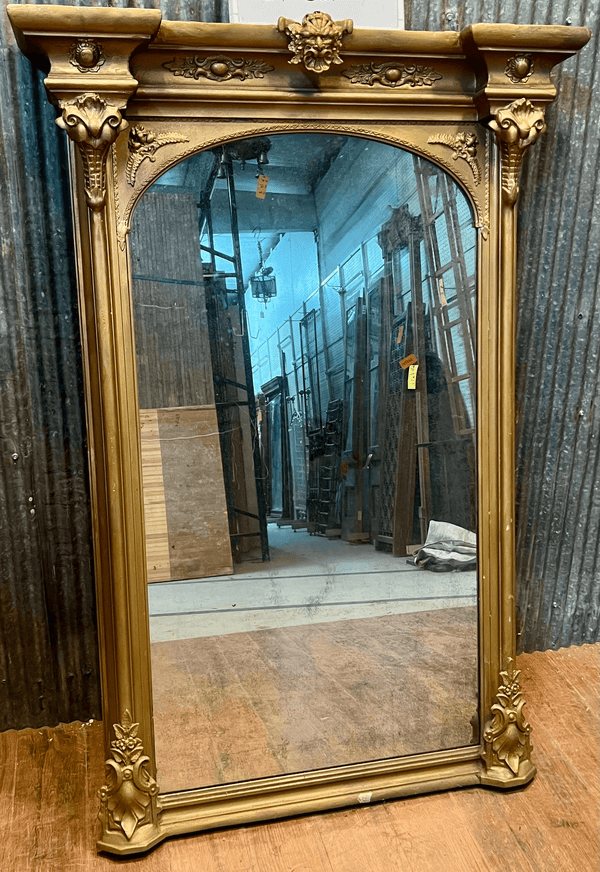 Victorian Gold Leaf Carved Mirror w/ Plaster Molding GA10147