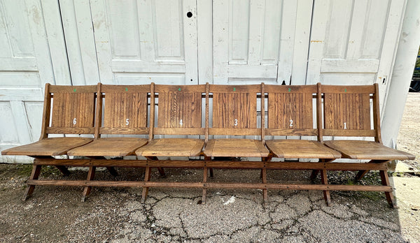 Vintage Folding Auditorium Seating 1-6 from Cumberland, MD Armory