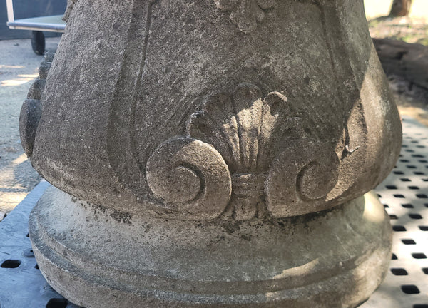 Fluted Concrete Planter w/ Acanthus Trim 21 3/4" x 26" GS01068 3 Available!