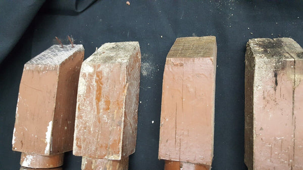 Architectural Salvage 4 Wooden Spindles Balusters With Triple Collars