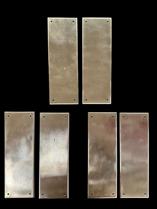 3 Pairs of Red Brass Door Push Plates GA20779