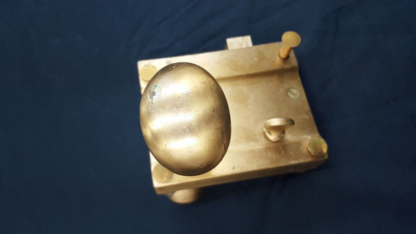 Brass Ship Rim Lock with Oval Knob