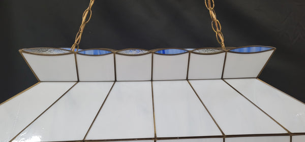 Large Stained Glass Two Light Chandelier 36" x 13" x 12" GS00881