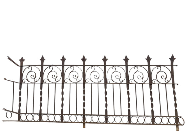 13 Ft of Antique Wrought Iron Garden Fencing GA20874
