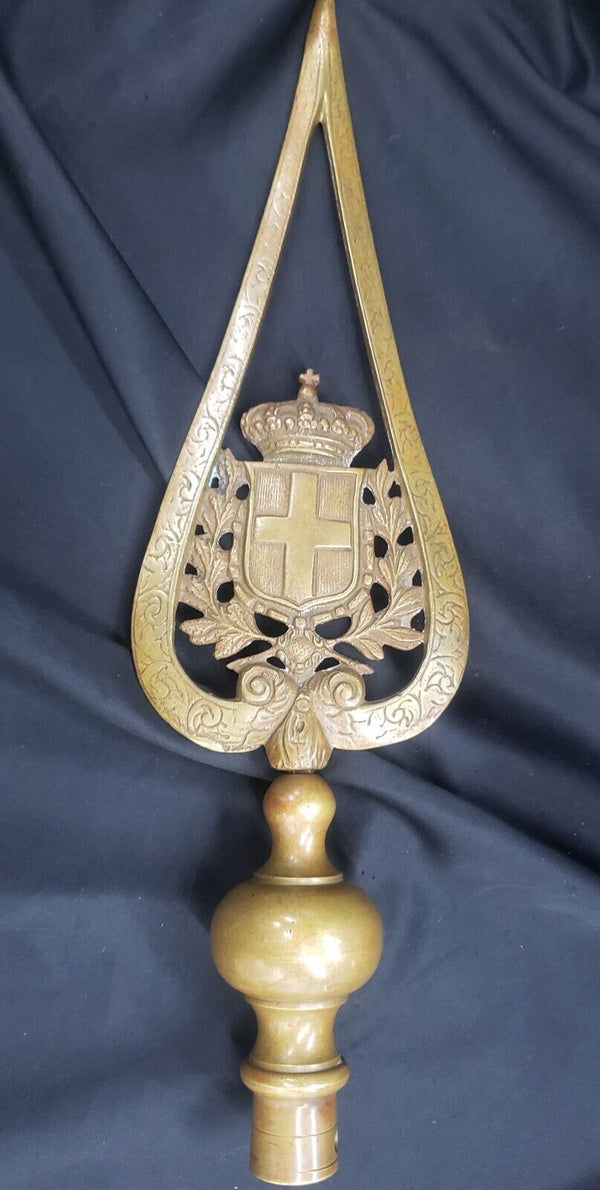 WWII Italian House of Savoy Cast Bronze Flag Pole Topper