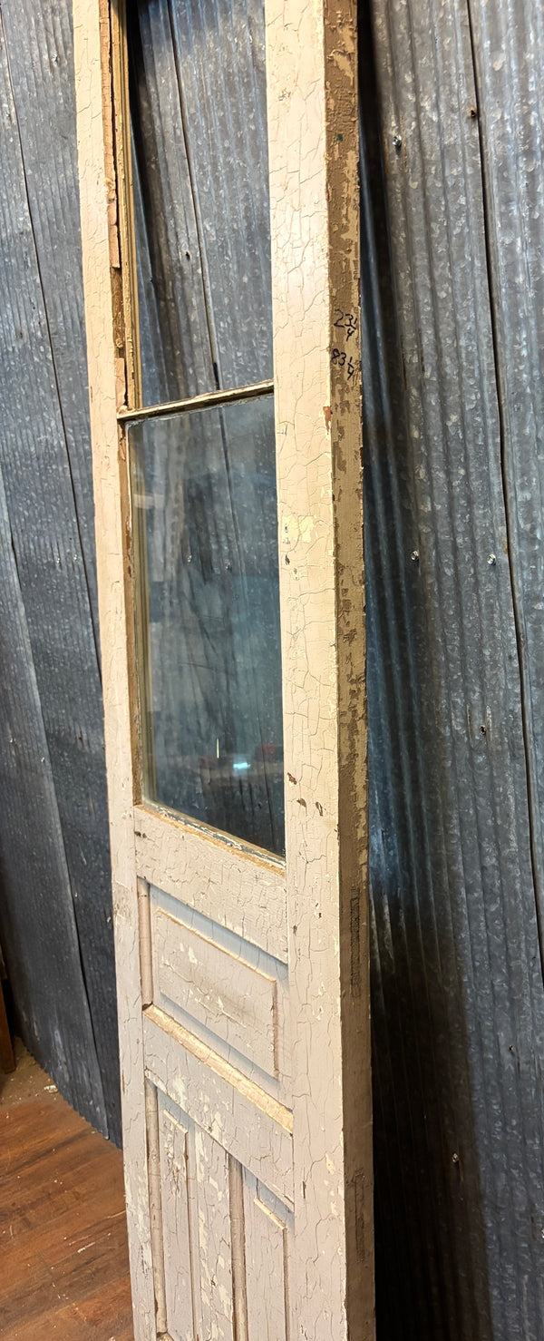 Antique Door with Upper Window and Wooden Panels GA21548