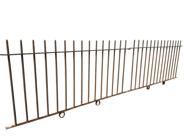 12+ Ft of Antique Wrought Iron Picket Fencing GA21004