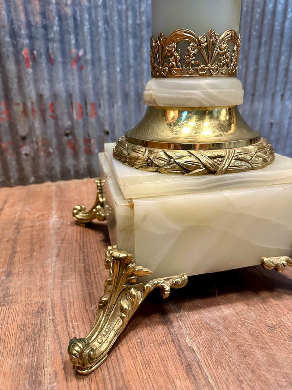 Alabaster Table Base w/ Ionic Capital (No Top) GA20288