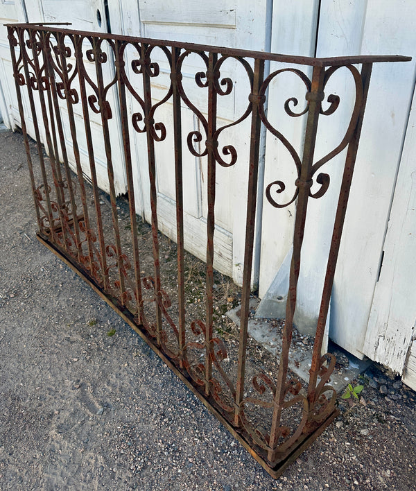Set of 2 Three-Sided Antique Wrought Iron Balcony Railings GA20513