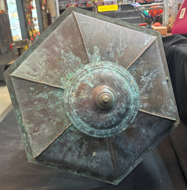 Riveted Copper Lamp Post Light with Green Patina GA21521