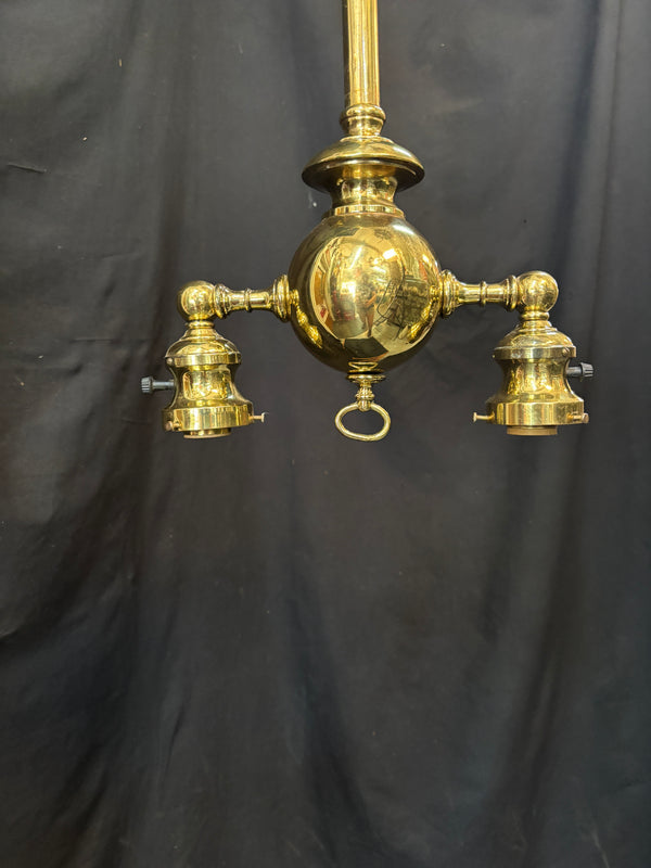 Brass 2-Light Chandelier with Shades GA21193