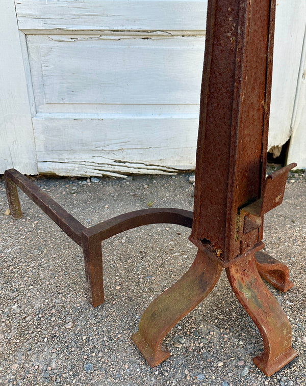 Large Antique Cast Iron Fireplace Andiron Pair GA20527