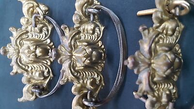 Set of 6 Brass Ornate Lion's Mane Drawer Pulls 4 1/2" x 2 1/4" GS00792