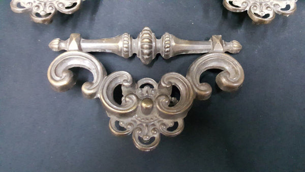 Set of 5 Wide Stationary Scroll Drawer Pulls 6" x 4" GS00791