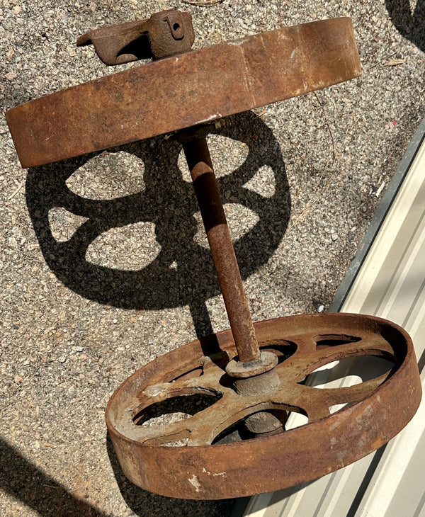 Pair of Industrial Cast Iron Cart Wheels GA20950