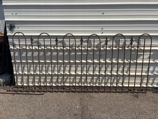 21 Feet of Wrought Iron Hairpin Fencing with Finials GA21238