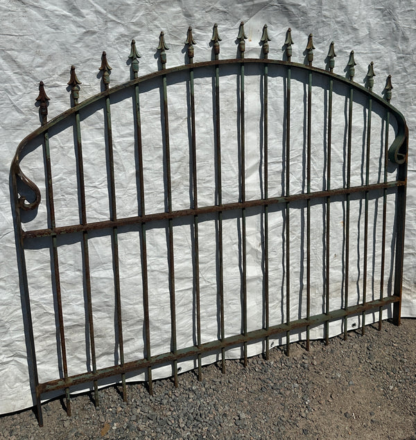 Restored Arch Top Wrought Iron Gates w/ Arrow Finials GA20323