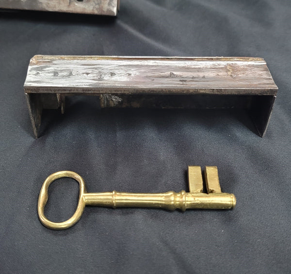 Restored 1800s Left Carpenter #60 Lock Set Key Keeper & More 7"x 4 3/4" GS00867