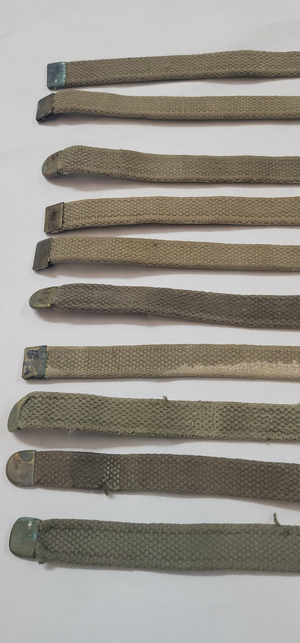 Set Of 10 WWII M1941 Bed Roll Equipment Straps GS00659