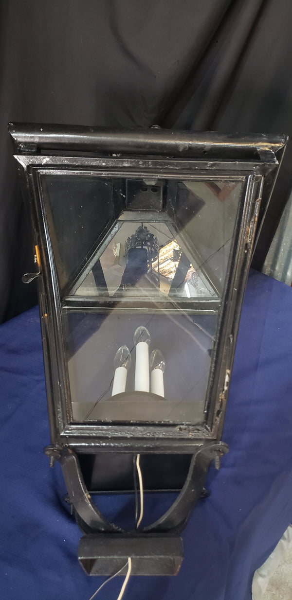 Vintage Glass & Metal Pole Top Lantern Lamp 37" x 17 1/2" GS01011