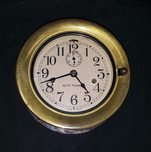 1930's Seth Thomas Maritime Ships Porthole Clock w/ Key 7 3/4