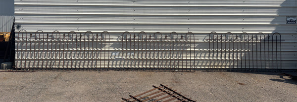 21 Feet of Wrought Iron Hairpin Fencing with Finials GA21238