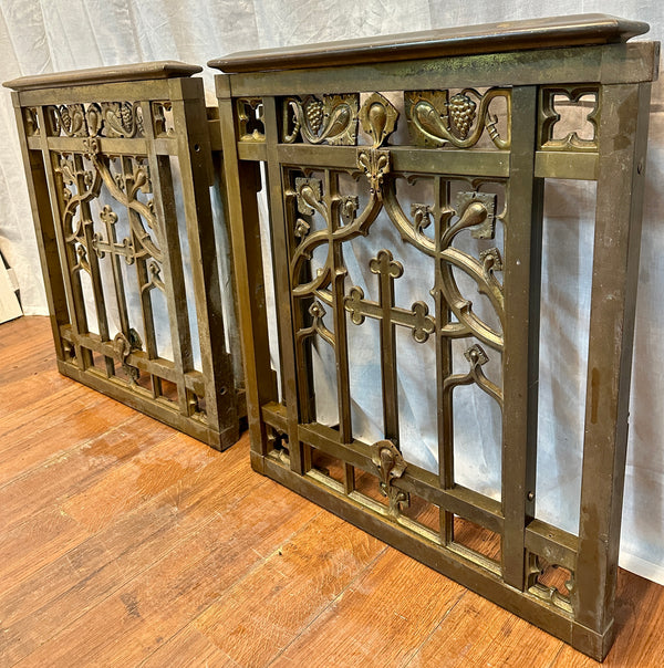Gothic Solid Brass Church Altar Sanctuary Railing/Gate Pair GA20550
