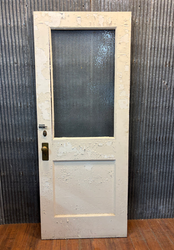2-Panel Half Glass Wooden Door GA21483