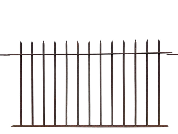 51 Ft of Antique Wrought Iron Spiked Fencing GA21060