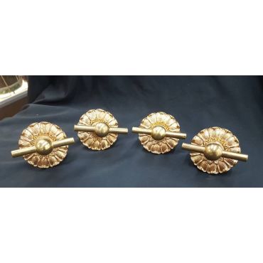 Set of 4 Ornate Heavy Duty Art Nouveau Brass & Bronze Door Pulls GA1090