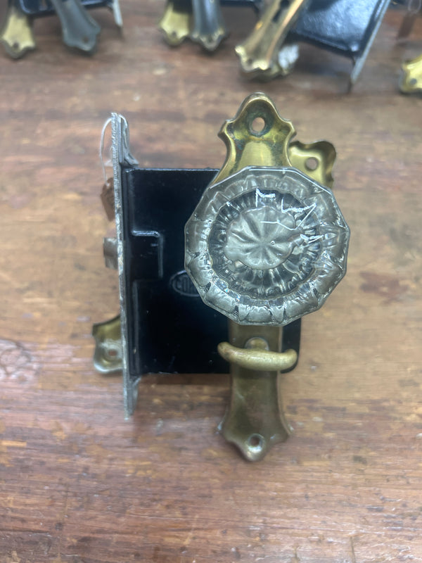 Set of 18 Art Deco Mortise Lock Crystal Knobs GS010985
