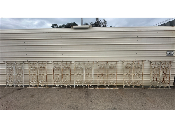 102 Ft of Antique White Garden Gate Fence Panels GA20883