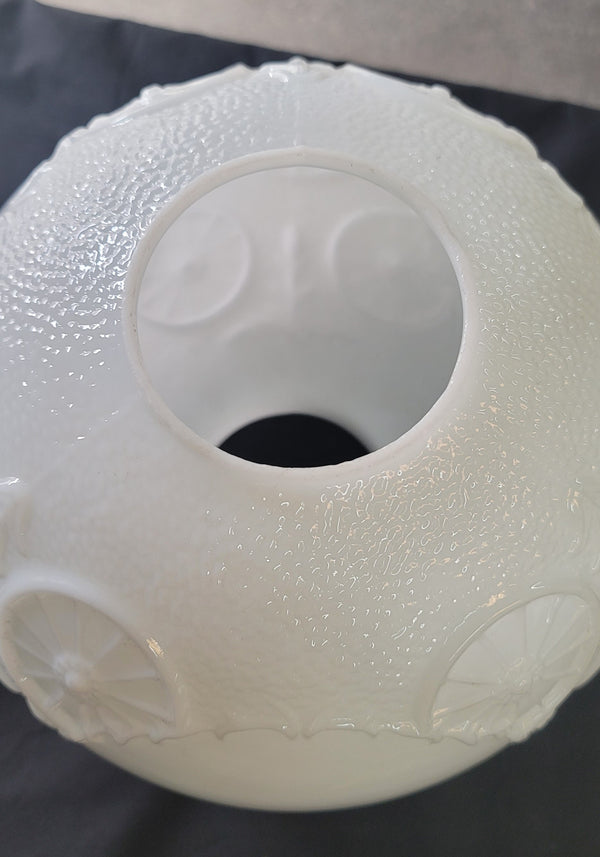 Unique 9 1/2" White Textured Hurricane Globe with 3 7/8" Fitter GS00732