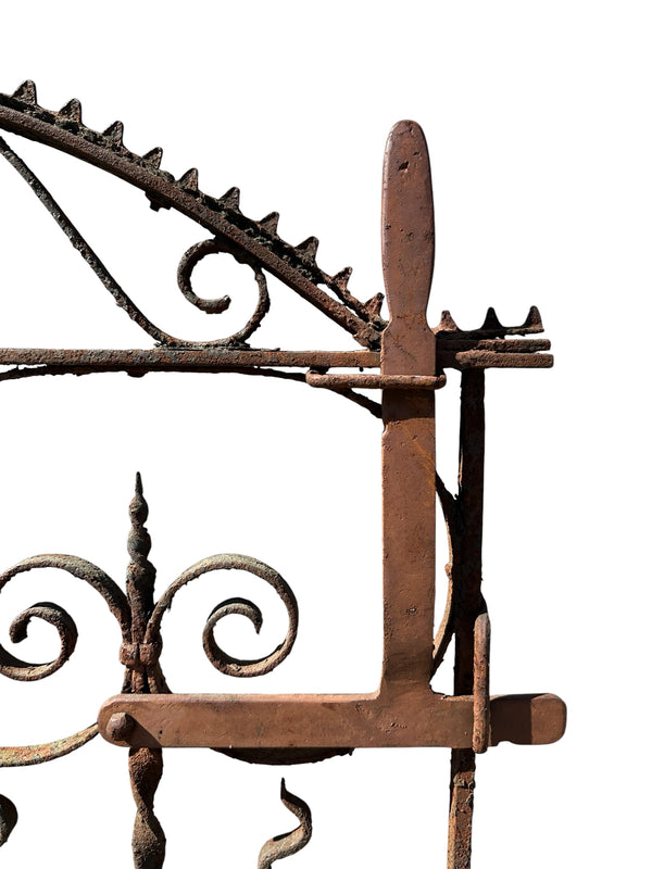 Antique Wrought Iron Arch Top Garden Gate - 36" W x 39" T - GA20991