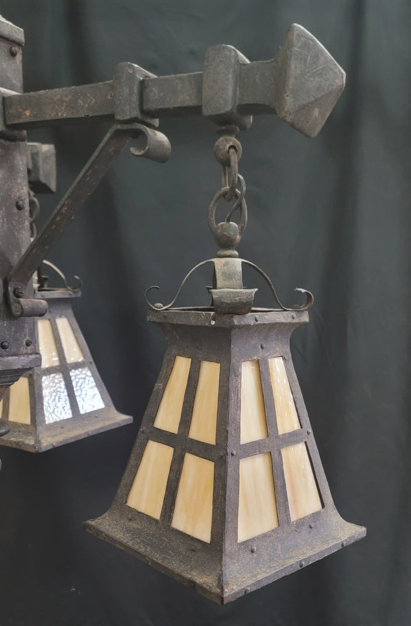 Gothic 3 Light Iron Chandelier w/ Matching Pendant Light 35" x 31" GS00952
