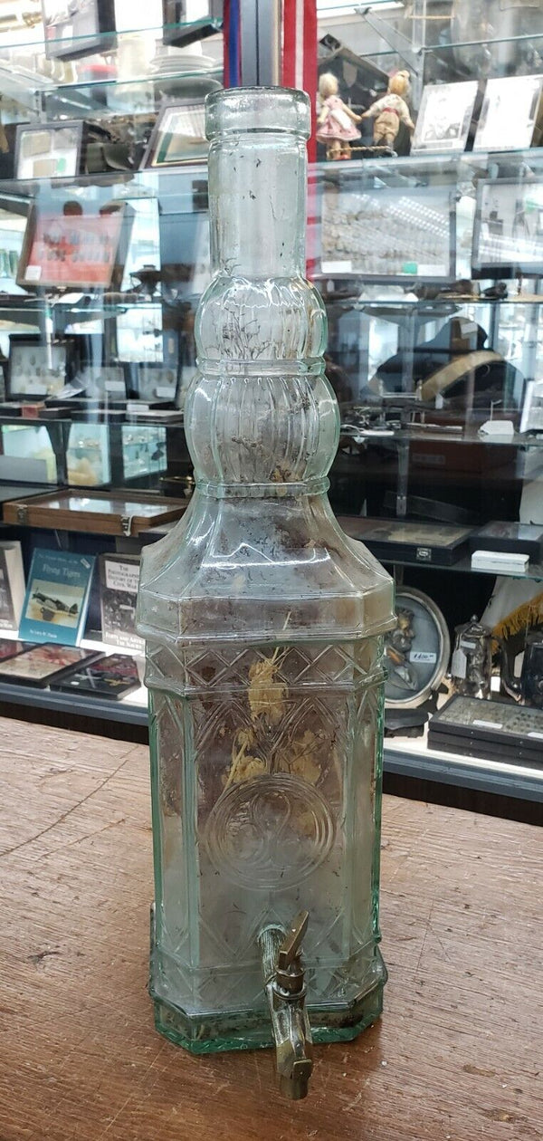 Large Vintage Italian Olive Oil Bottle with Brass Spout