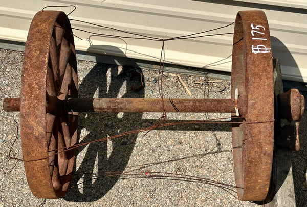 Pair of Industrial Cast Iron Cart Wheels GA20952