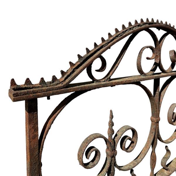 Antique Wrought Iron Arch Top Garden Gate - 36" W x 39" T - GA20991