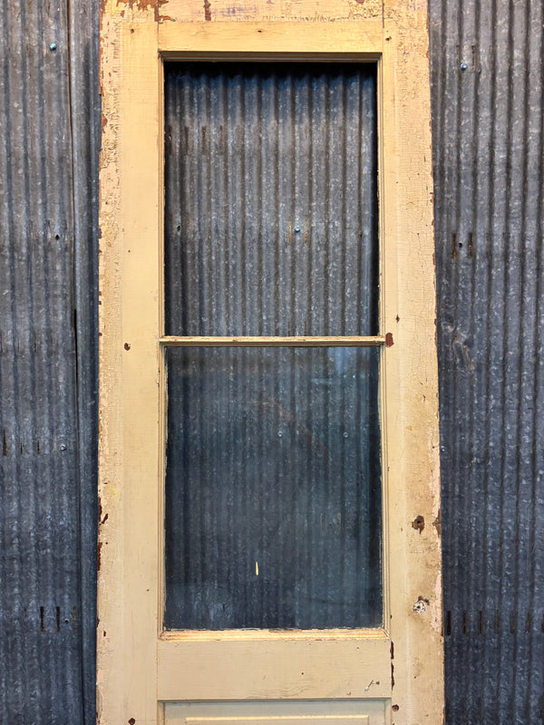 Antique Door with Upper Window and Wooden Panels GA21548