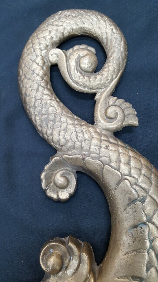 Pair of Solid Heavy Duty Brass Hanging Dolphin Fish