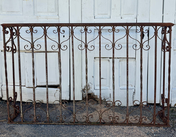 Set of 2 Three-Sided Antique Wrought Iron Balcony Railings GA20513