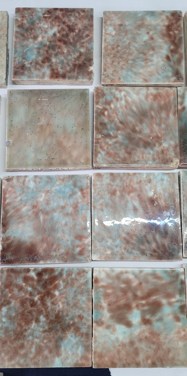 Vintage Lot of 37 Trent Co. Pastel Glazed Ceramic Tiles GS00665