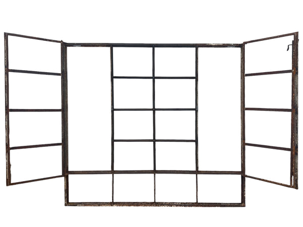 Restored 20-Pane Steel Casement Window w/ Swing Outs - 69.5" x 63" - GA20871