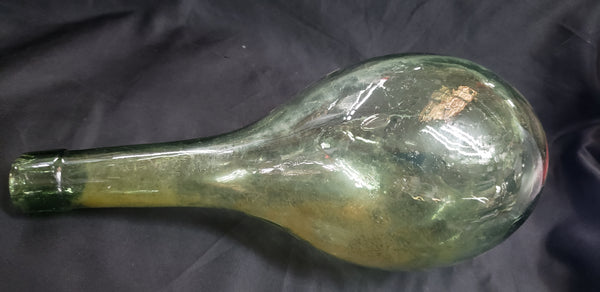 Vintage Hand Blown Torpedo Round Bottom Glass Bottle 10 1/4" x 4 1/2" GS00895