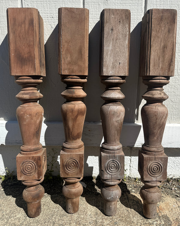 Set of 4 Eastlake Mahogany Wood Table Legs GA20986
